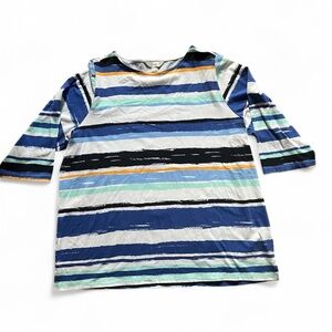 CJ Banks Striped 3/4 Length Sleeve Shirt Women’s 2X